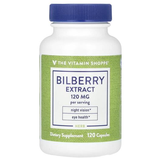 Основное фото товара TheVitaminShoppe, Черника, Bilberry Extract 120 mg, 120 капсул