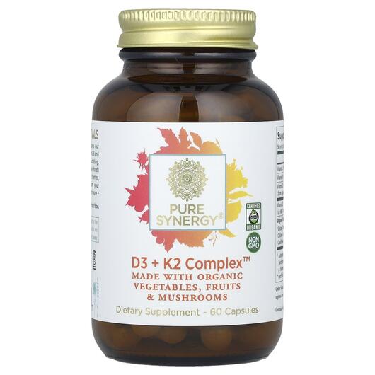 Основное фото товара Pure Synergy, Витамины D3 + K2, D3 + K2 Complex, 60 капсул