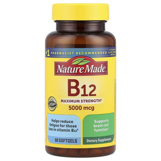 Основное фото товара Vitamin B12 Maximum Strength 5000 mcg, Витамин B1 Тиамин, 60 капс
