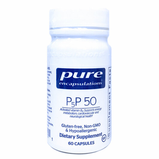 Основное фото товара Pure Encapsulations, Пиридоксал-5-фосфат, P5P 50, 60 капсул