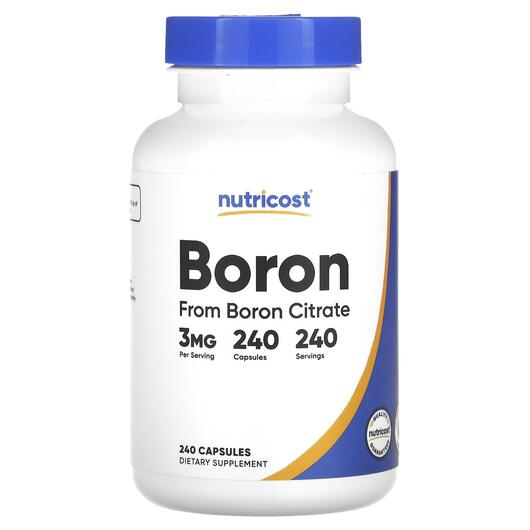 Основное фото товара Nutricost, Бор, Boron 3 mg, 240 капсул
