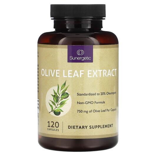 Основное фото товара Sunergetic, Листья оливы, Olive Leaf Extract 750 mg, 120 капсул