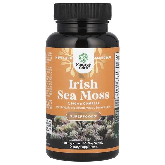 Основное фото товара Ирландский морской мох, Irish Sea Moss 2100 mg, 30 капсул
