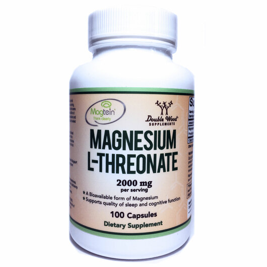 Основное фото товара Double Wood, Магний Треонат, Magnesium L-Threonate, 100 капсул