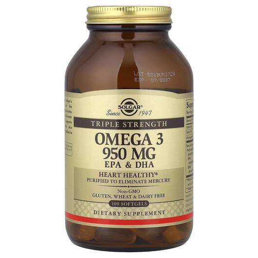 Основное фото товара Омега-3 950 мг ЕПА и ДГА, Omega 3 950 mg EPA & DHA, 100 капсу