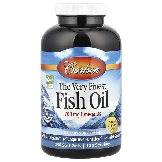 Основное фото товара The Very Finest Fish Oil Natural Lemon Flavor, Омега 3, 240 капсу