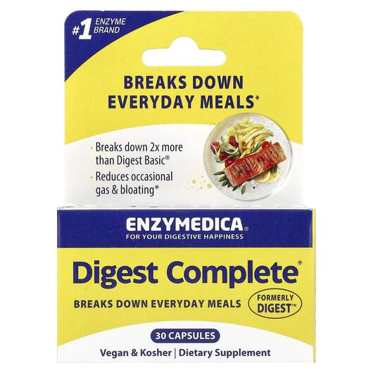 Основное фото товара Пищеварительные ферменты, Digest Complete Enzyme, 30 капсул