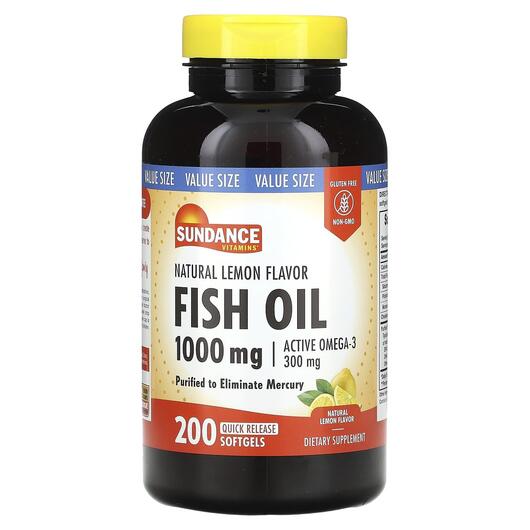 Основное фото товара Омега 3, Fish Oil Natural Lemon 1000 mg, 200 капсул