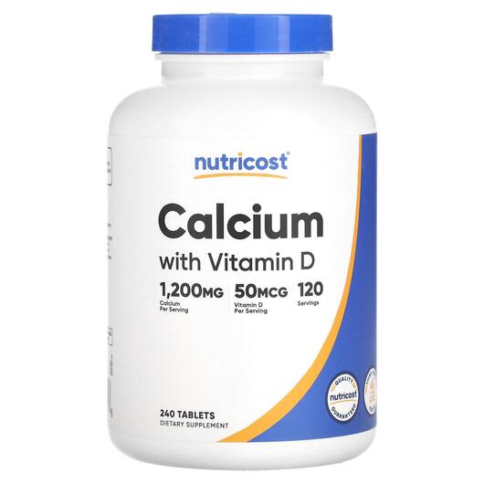 Основное фото товара Nutricost, Кальций, Calcium with Vitamin D, 240 таблеток
