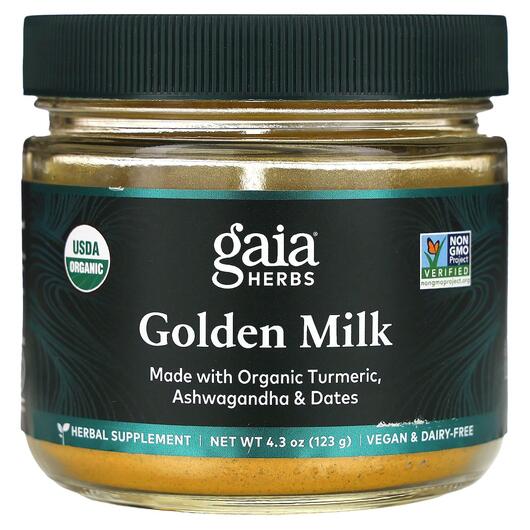 Основное фото товара Gaia Herbs, Куркума ашваганда и финики, Golden Milk, 123 г