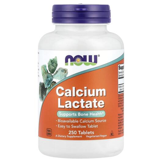 Основное фото товара NOW, Кальций Лактат, Calcium Lactate, 250 таблеток
