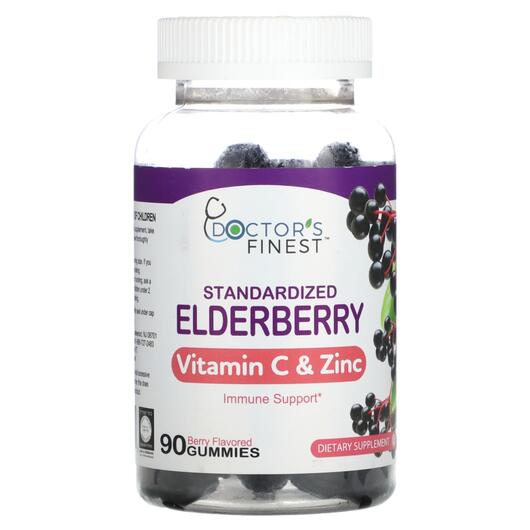 Основное фото товара Standardized Elderberry Vitamin C & Zinc, Черная Бузина, 90 т