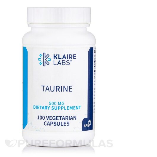 Основное фото товара Klaire Labs, L-Таурин, Taurine 500 mg, 100 капсул