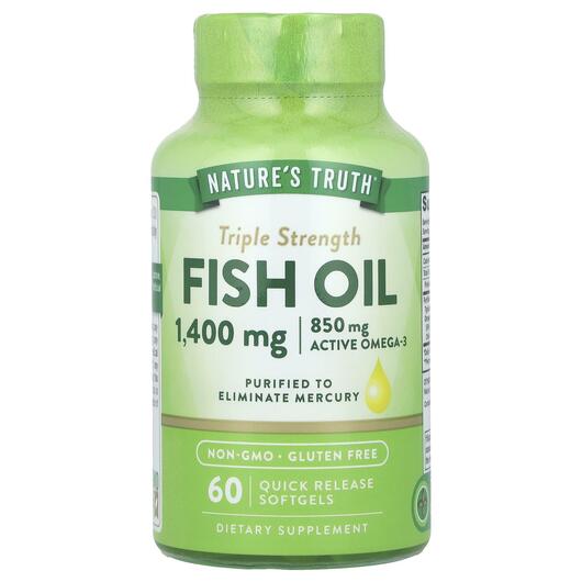 Основное фото товара Nature's Truth, Омега 3, Triple Strength Fish Oil, 60 капсул