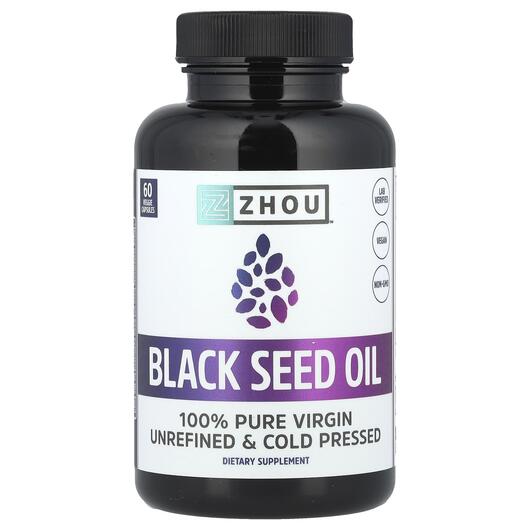 Основное фото товара Масло черного масла, Black Seed Oil 60 Vegetarian, 60 капсул