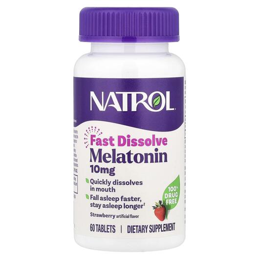 Основное фото товара Melatonin Fast Dissolve Maximum Strength Strawberry, Мелатонин, 6
