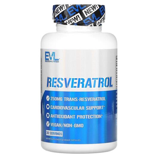 Основное фото товара EVLution Nutrition, Ресвератрол, Resveratrol 250 mg, 60 капсул