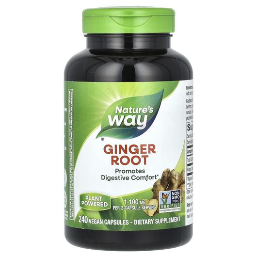 Основное фото товара Корень имбиря 1100 мг, Ginger Root 1100 mg 240 Vegan, 240 капсул