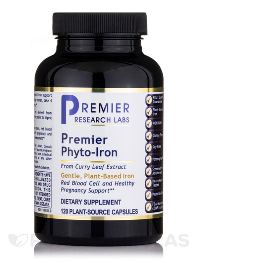 Основне фото товара Premier Research Labs, Premier Phyto-Iron, Залізо, 120 капсул
