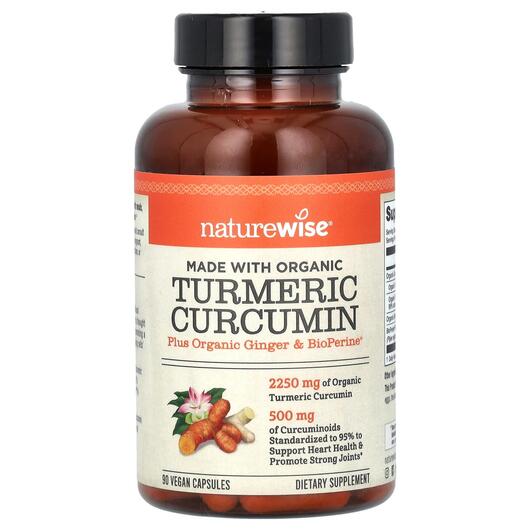 Основное фото товара Naturewise, Экстракт корня куркумы, Turmeric Curcumin, 90 капсул