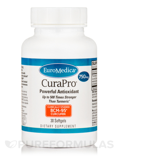 Основне фото товара EuroMedica, CuraPro 750 mg, Куркумін, 30 капсул