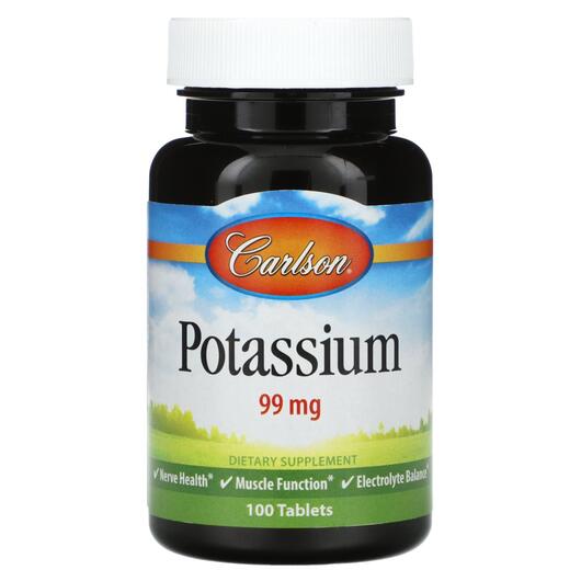 Основное фото товара Carlson, Калий, Potassium 99 mg, 100 таблеток