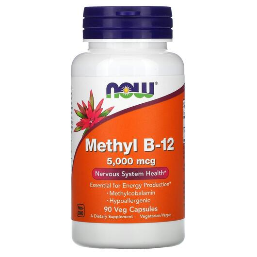 Основное фото товара NOW, Метил B-12 5000 мкг, Methyl B-12 5000 mcg, 90 капсул