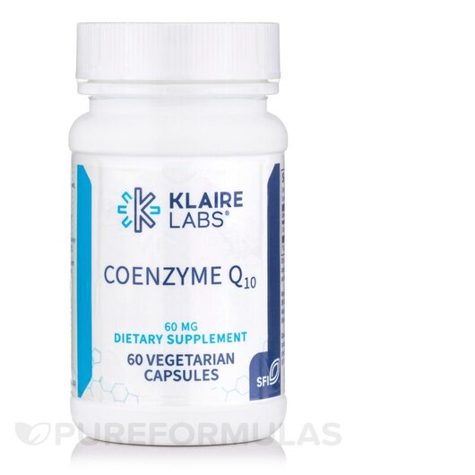 Основное фото товара Klaire Labs, Коэнзим CoQ10, CoEnzyme Q10 60 mg, 60 капсул