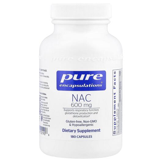 Основное фото товара Pure Encapsulations, N-ацетилцистеин, NAC N-Acetyl, 180 капсул