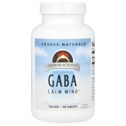 Основное фото товара Source Naturals, ГАМК, GABA 750 mg, 90 таблеток