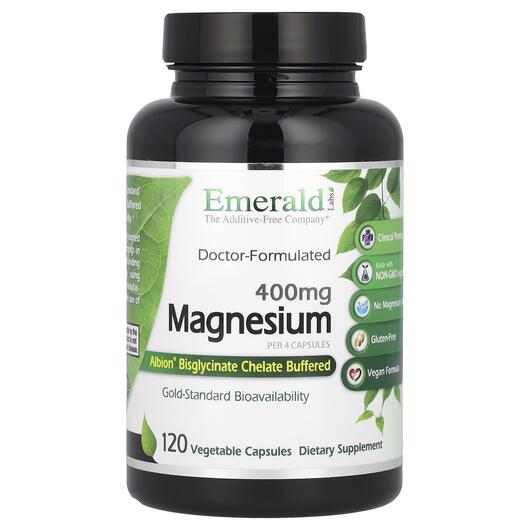 Основное фото товара Emerald, Магний, Pure Albion Magnesium 400 mg, 120 капсул