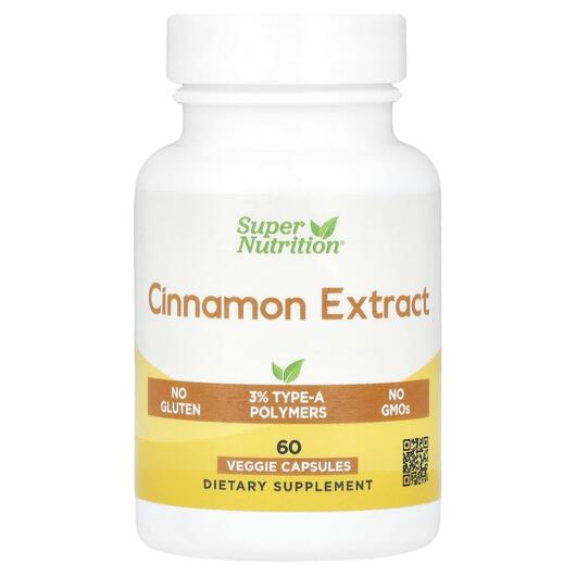 Основное фото товара Super Nutrition, Экстракт корицы, Cinnamon Extract, 60 капсул