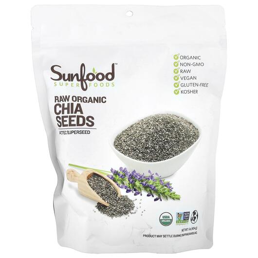Основное фото товара Sunfood, Семена Чиа, Superfoods Raw Organic Chia Seed, 454 г