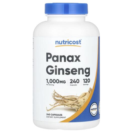 Основное фото товара Nutricost, Корейський женьшень, Panax Ginseng 1000 mg, 240 капсул