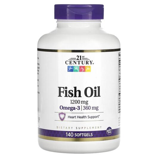 Основное фото товара 21st Century, Рыбий жир 1200 мг, Fish Oil 1200 mg, 140 капсул