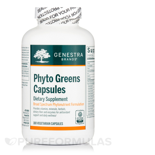 Основное фото товара Genestra, Супергринс, Phyto Greens Capsules, 180 капсул