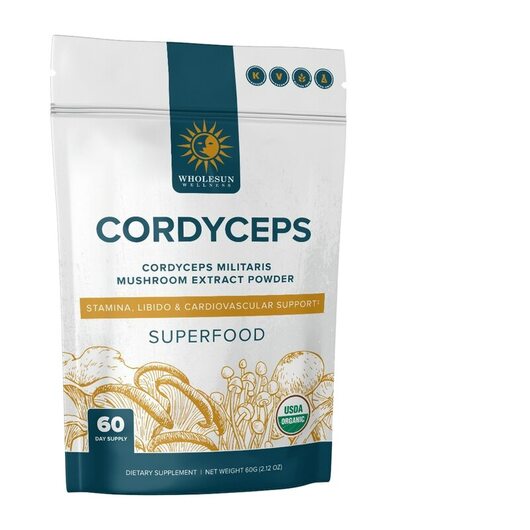 Основное фото товара WholeSun Wellness, Грибы Кордицепс, Cordyceps, 60 г