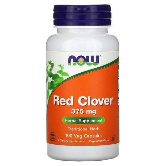 Основное фото товара NOW, Красный клевер 375 мг, Red Clover 375 mg, 100 капсул