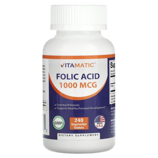 Основное фото товара Витамин B9 Фолиевая кислота, Folic Acid 1000 mcg, 240 таблеток