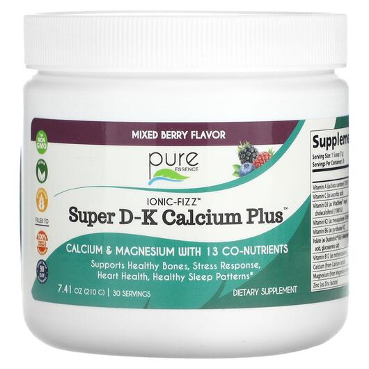 Основное фото товара Кальций, Ionic-Fizz Super D-K Calcium Plus Mixed Berry, 210 г