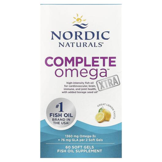 Основное фото товара Nordic Naturals, Омега 1000 мг, Complete Omega Xtra, 60 капсул