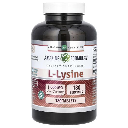 Основное фото товара Amazing Nutrition, L-Лизин, L-Lysine 1000 mg, 180 таблеток