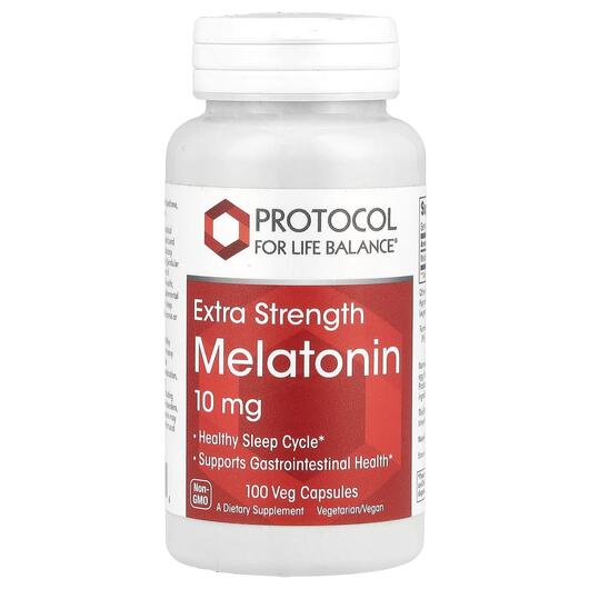 Основне фото товара Melatonin Extra Strength 10 mg, Мелатонін, 100 капсул