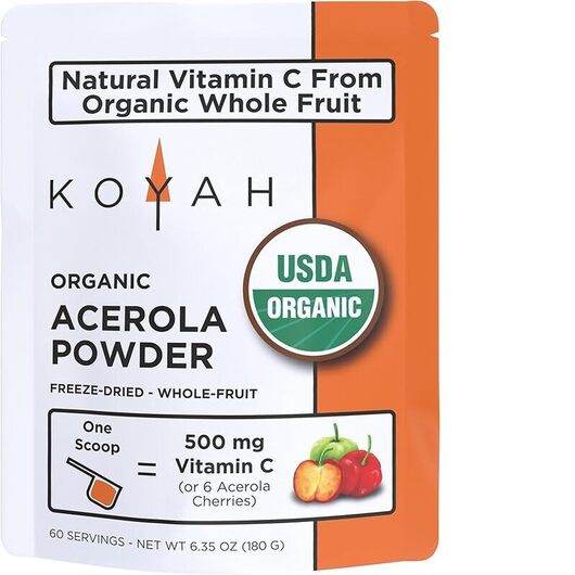 Основное фото товара Koyah, Ацерола, Organic Acerola Powder, 220 г