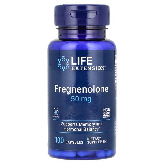 Основное фото товара Life Extension, Прегненолон 50 мг, Pregnenolone 50 mg, 100 капсул