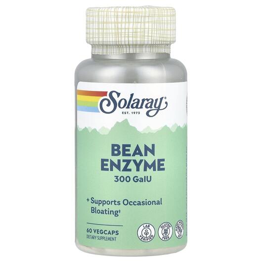 Основное фото товара Solaray, Ферменты, Bean Enzyme 300 GaIU, 60 капсул