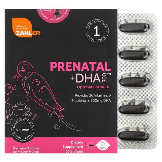 Основное фото товара Zahler, Витамины для беременных, Prenatal + DHA 300, 60 капсул