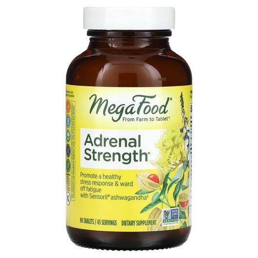 Основное фото товара MegaFood, Поддержка надпочечников, Adrenal Strength, 90 таблеток
