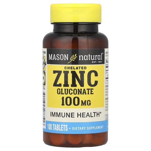 Основное фото товара Mason, цинк 100 мг, Zinc 100 mg 100, 100 таблеток