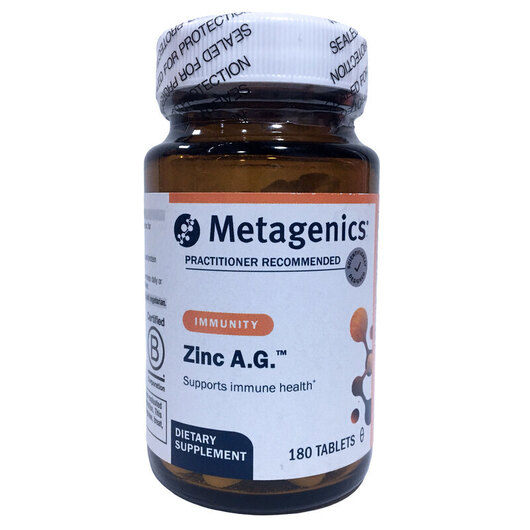 Основне фото товара Metagenics, Zinc A.G., Цинк Аргінат, 180 таблеток